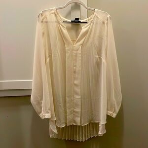 Lane Bryant sheer ivory blouse 18/20